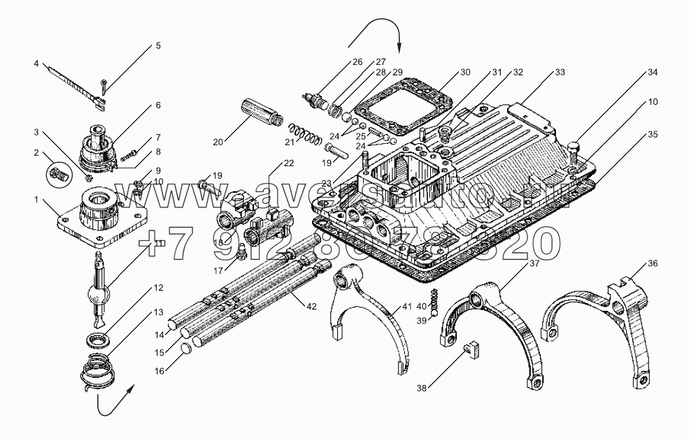 Механизм переключения коробок передач ЯМЗ-239, ЯМЗ-2391