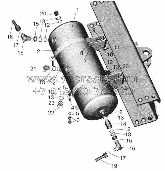 Установка ресивера и присоединительной арматуры МАЗ-555102