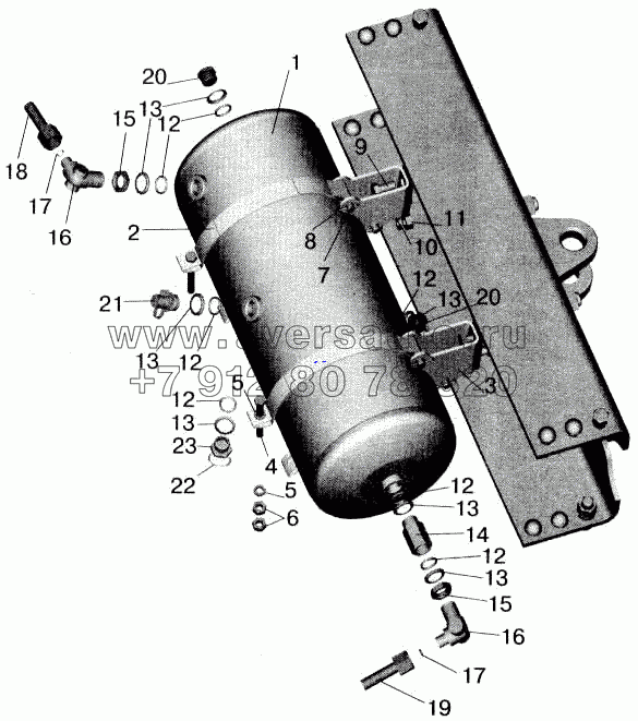Установка ресивера и присоединительной арматуры МАЗ-555102