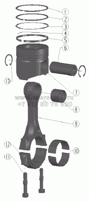 Piston and Connecting Rod Assembly