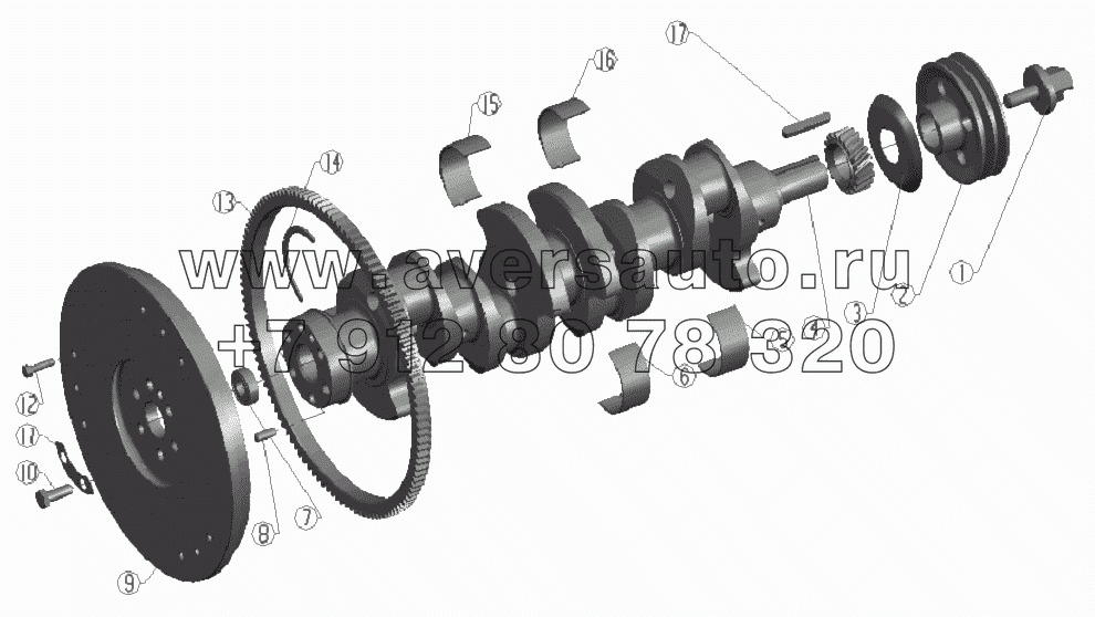 Crankshaft and Flywheel Assembly