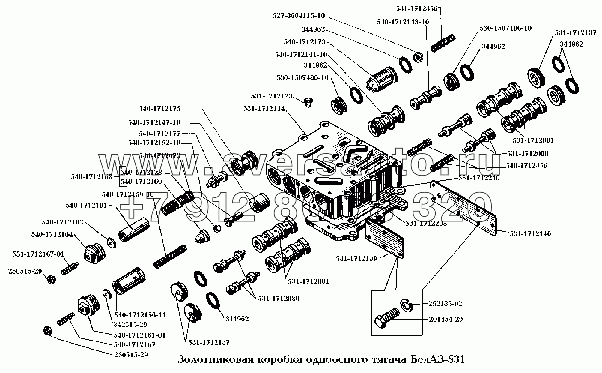 Золотниковая коробка одноосного тягача БелАЗ-531