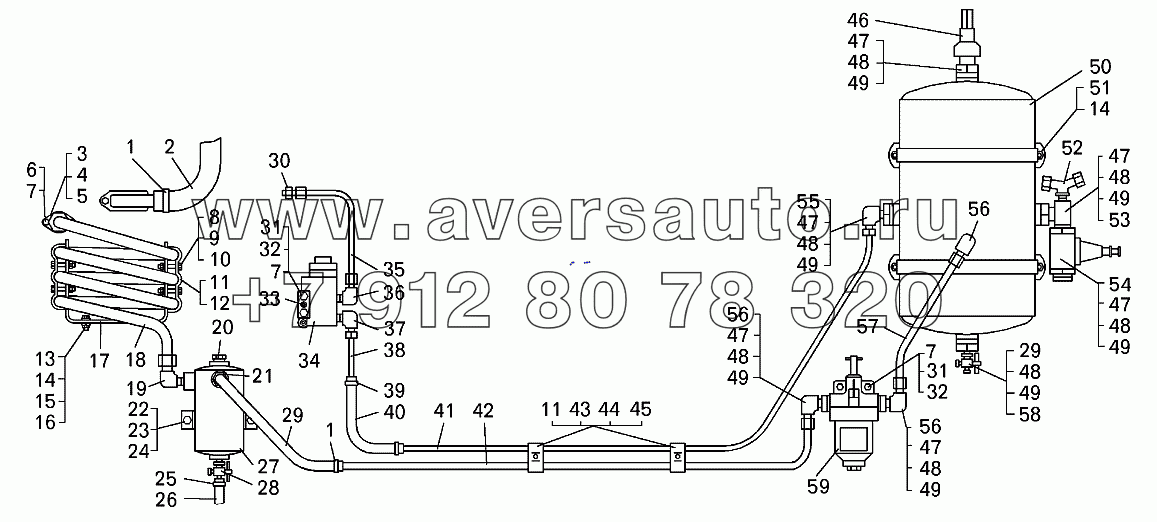 Монтаж трубопроводов компрессора на самосвале БелАЗ-75131