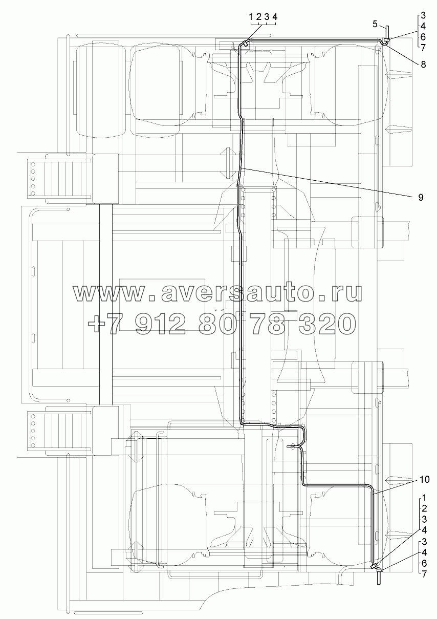 Монтаж системы контроля давления в шинах по шасси (75131-3700080-30)