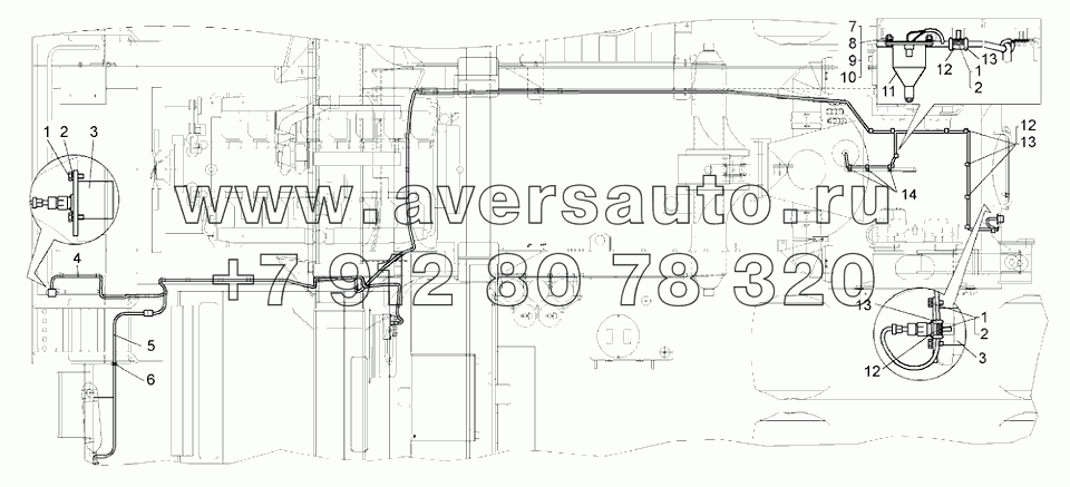 Монтаж электрооборудования системы пожаротушения по шасси (75131-3767010-10)