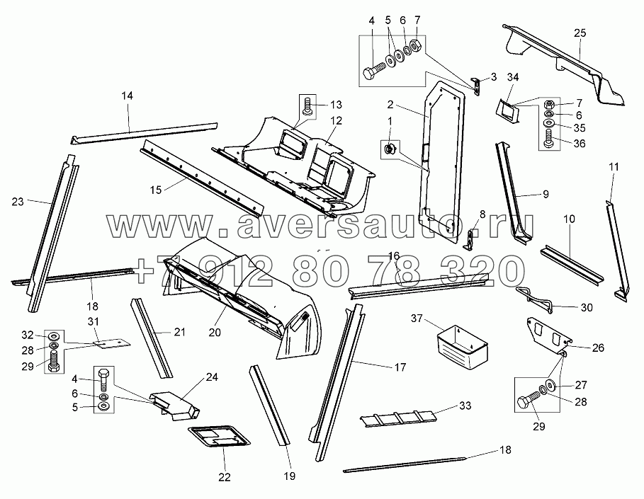 Кабина (75306-5000012-40). Установка приборных панелей и накладок