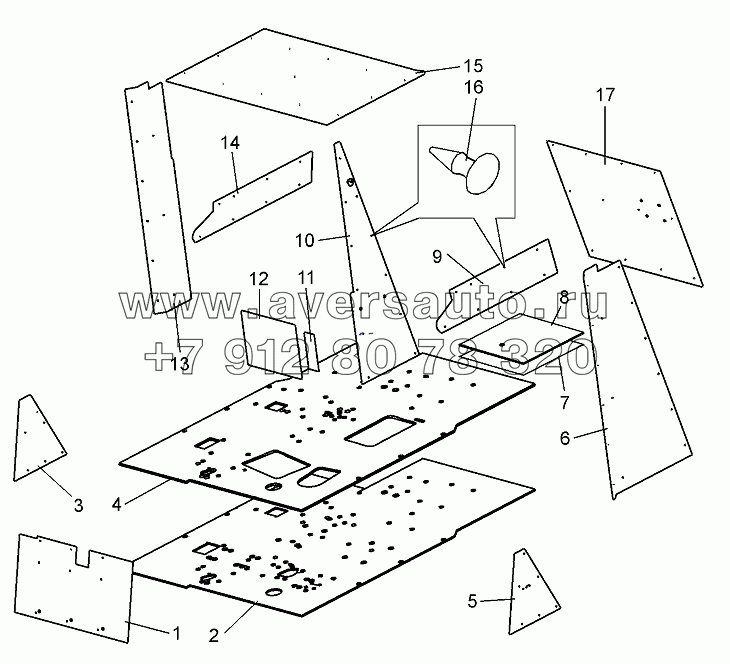 Кабина (75306-5000012-40). Установка декоративных панелей