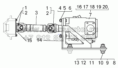 Установка насоса и карданного вала (75131-8600032-20)