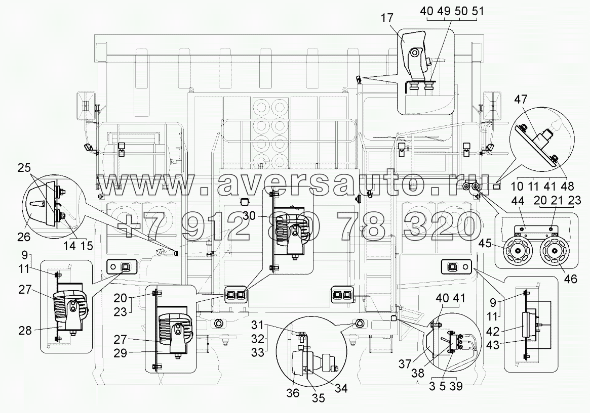  Установка фар и подфарников (75131-3700006-30);Mounting of headlights