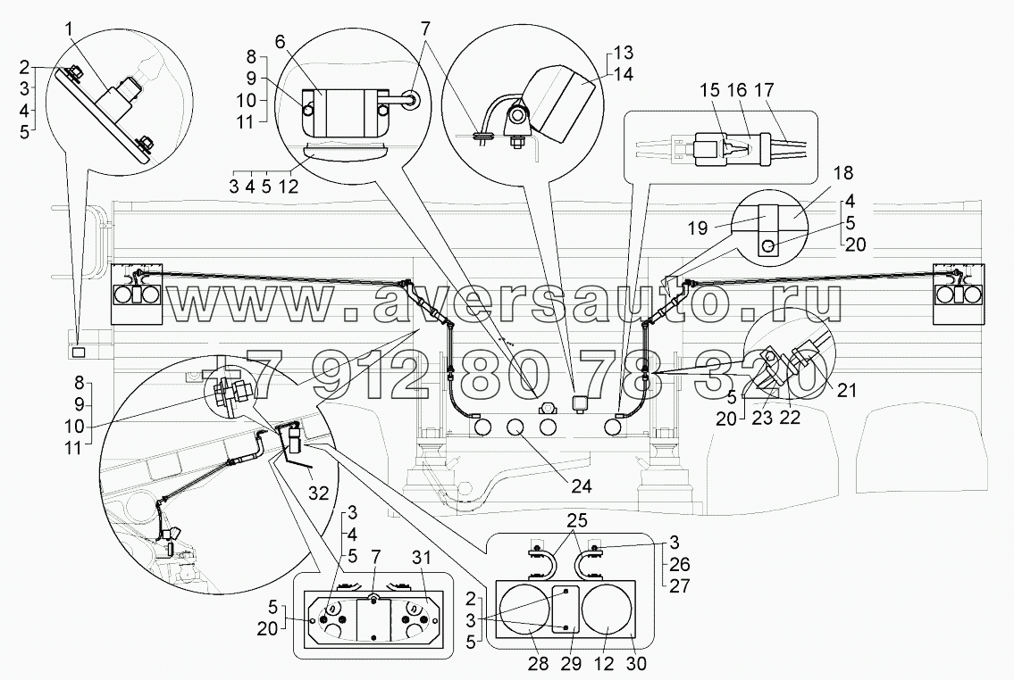  Установка задних фонарей и фары (75131-3700009-50);Mounting of taillights