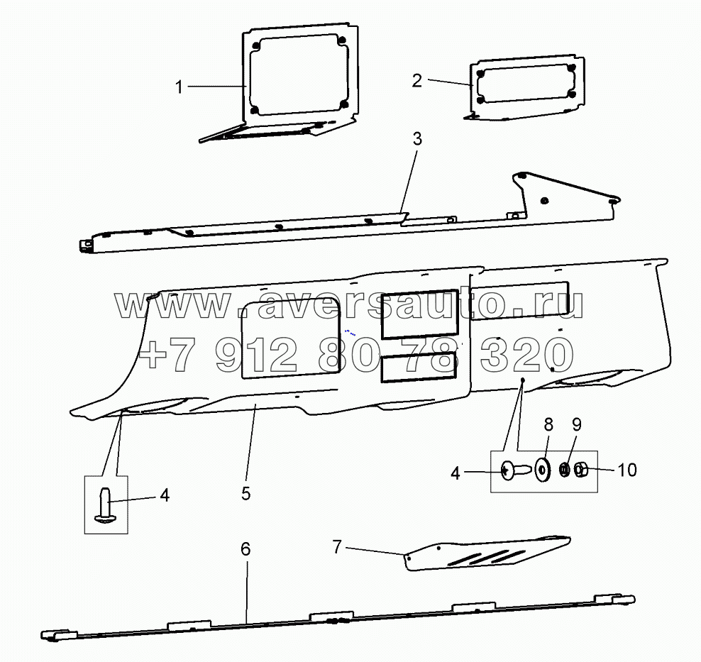  Панель приборов верхняя (7555В-5325250-10);Upper instrumentation panel