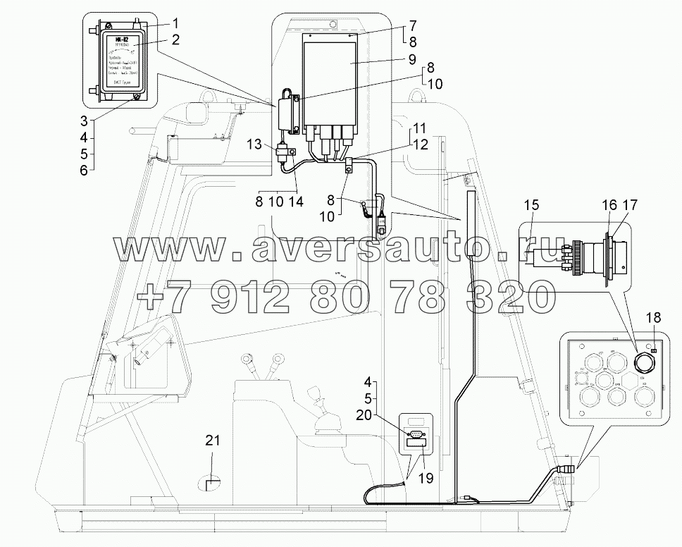 Установка системы контроля загрузки по кабине (75131-8070003-10);Mounting of the load system in the cabin