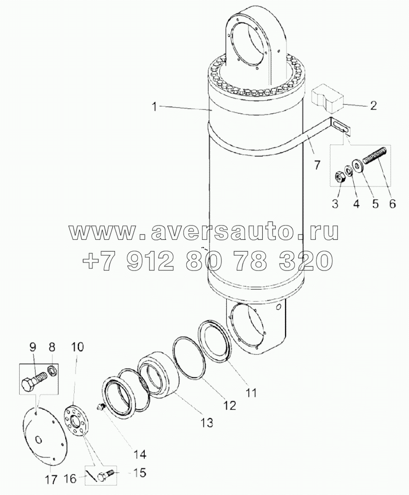  Установка цилиндров опрокидывающего механизма (75131-8600001);Mounting of hoist cylinders