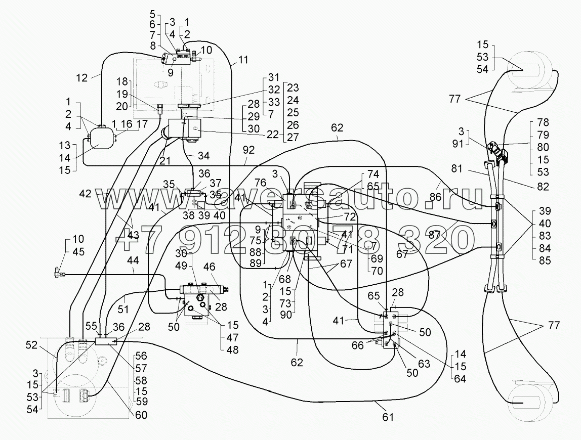  Трубопроводы опрокидывающего механизма (75131-8600005-40);Dumping mechanism pipelines