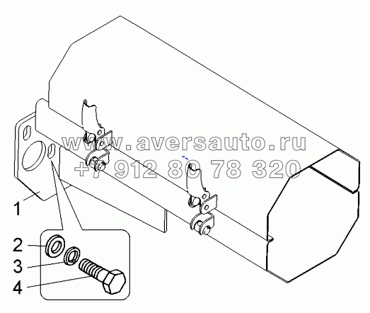  Установка ограждения карданного вала (75310-2235002);Mounting of cardan shaft protective cover