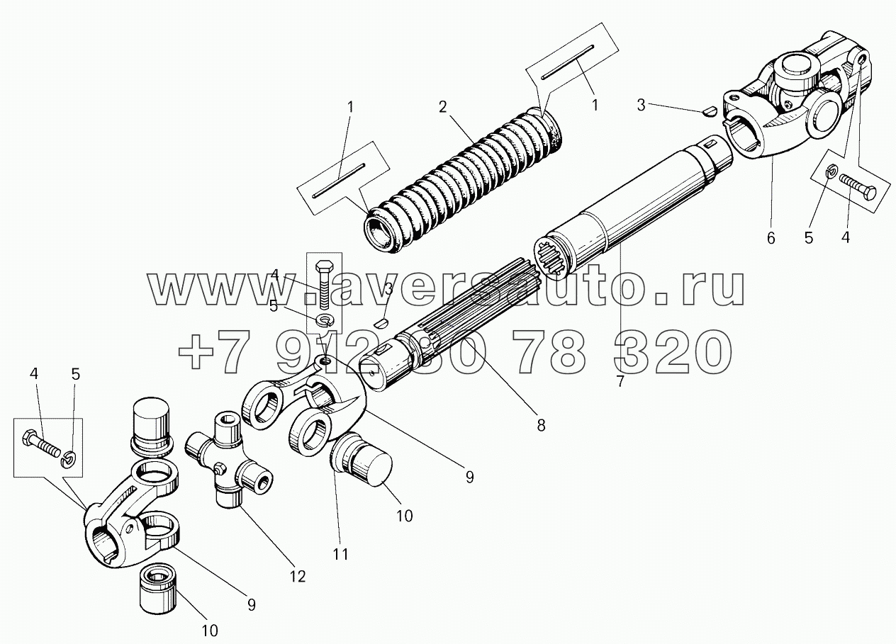  Вал карданный рулевого управления (7555-3401048);Steering cardan shaft