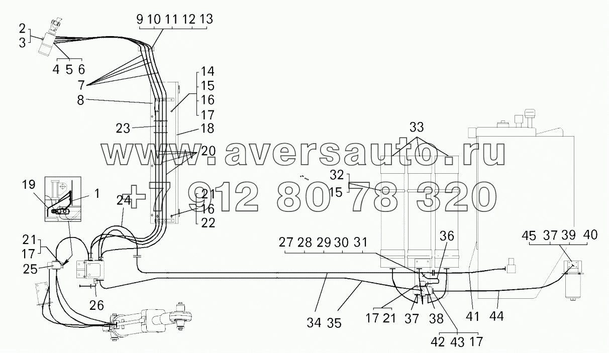  Трубопроводы рулевого управления (вид I), (75131-3400001-30);Steering pipelines (view I)