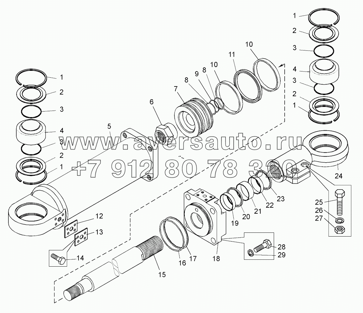  Цилиндр поворота (75131-3429010-40);Turn cylinders