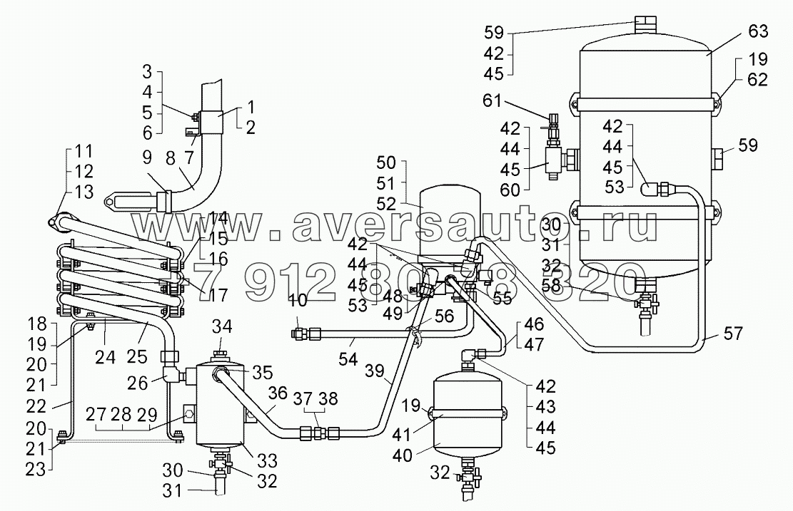  Монтаж трубопроводов компрессора (75131-3500016-10);Mounting of compressor pipelines