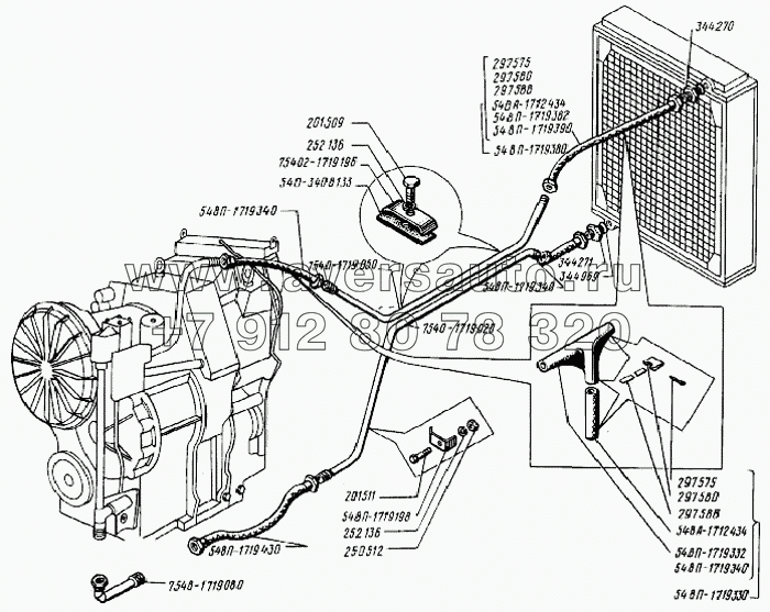 Трубопроводы и шланги гидромеханической передачи