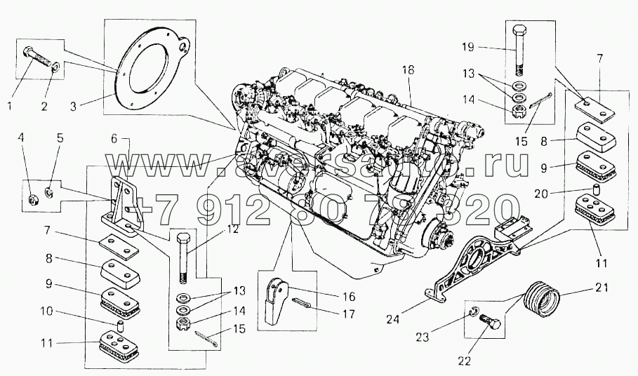 Установка двигателя ЯМЗ-240 НМ 2 на самосвале БелАЗ-7547