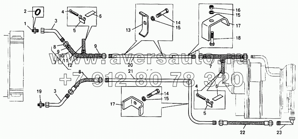 Установка трубопроводов и шлангов гидромеханической передачи на БелАЗ-7547