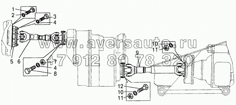 Установка карданных валов на самосвале БелАЗ-7547
