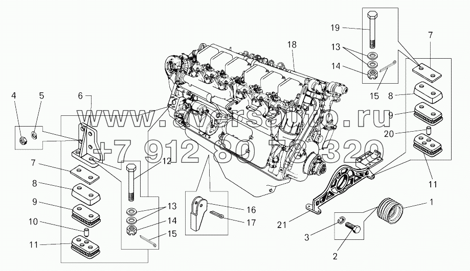  Установка двигателя ЯМЗ-240 НМ 2 на самосвале БелАЗ-7547;Mounting of the engine ЯМЗ-240 НМ 2 on the dump truck BELAZ-7547