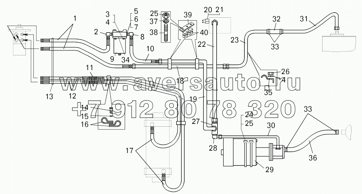  Установка трубопроводов рулевого управления;Mounting of steering pipelines