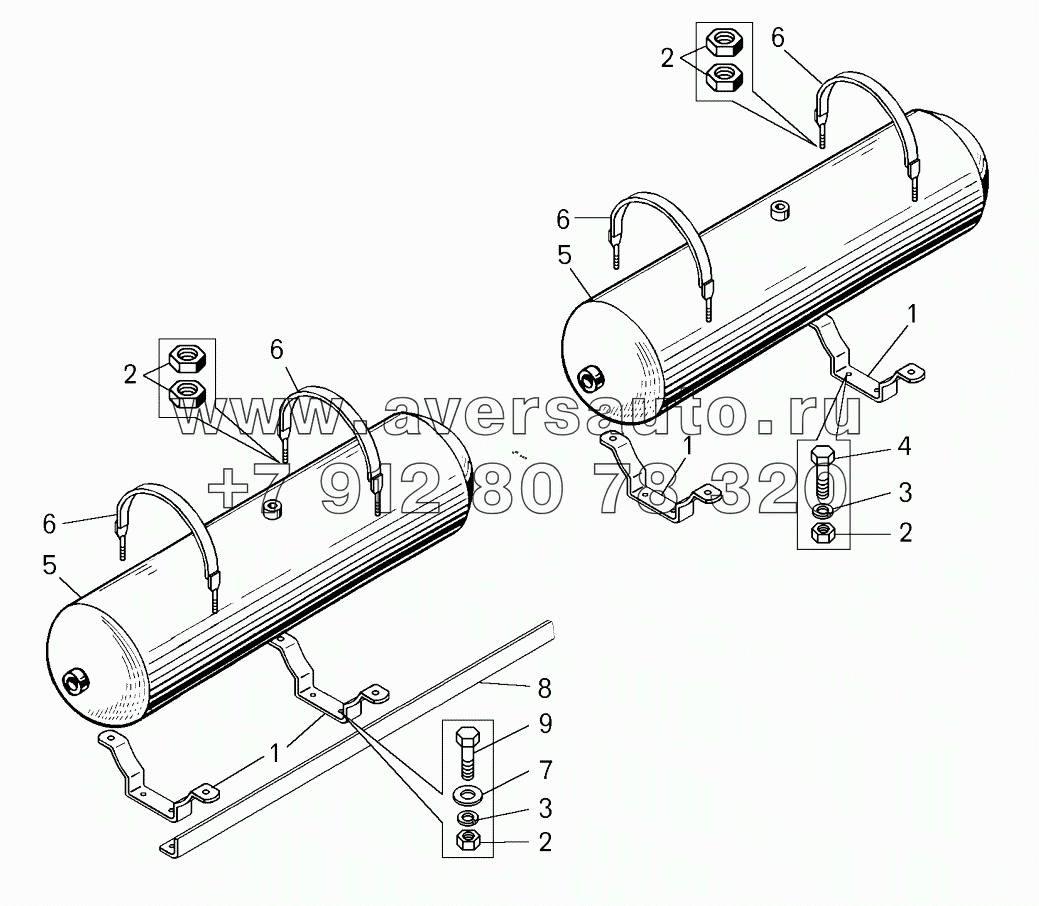 Установка баллонов воздушных;Mounting of air cylinder