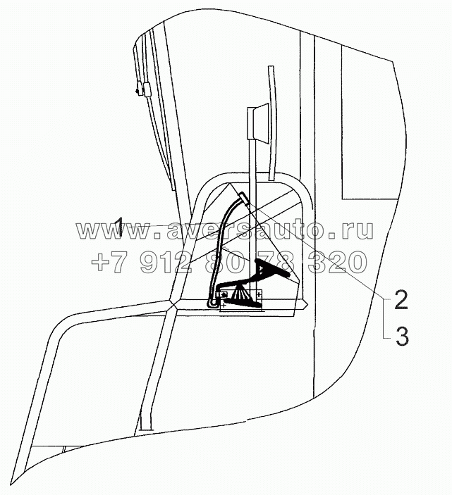  Монтаж проводов системы смазки «Lincoln» по кабине;Wiring arrangement of Lincoln lubrication system in the cab