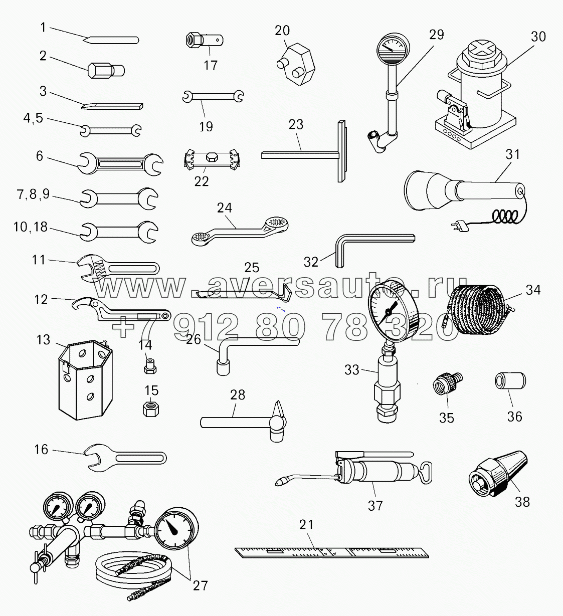  Комплект инструмента и принадлежностей;Tools and accessories kit