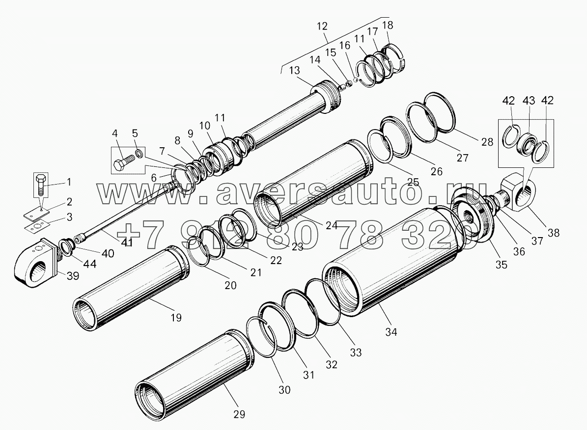  Цилиндр опрокидывающего механизма;Cylinder of dumping mechanism