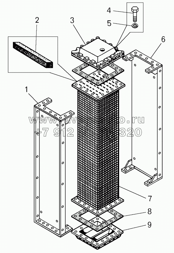  Радиатор масляный (ширина 200м);Oil radiator (width 200 mm)
