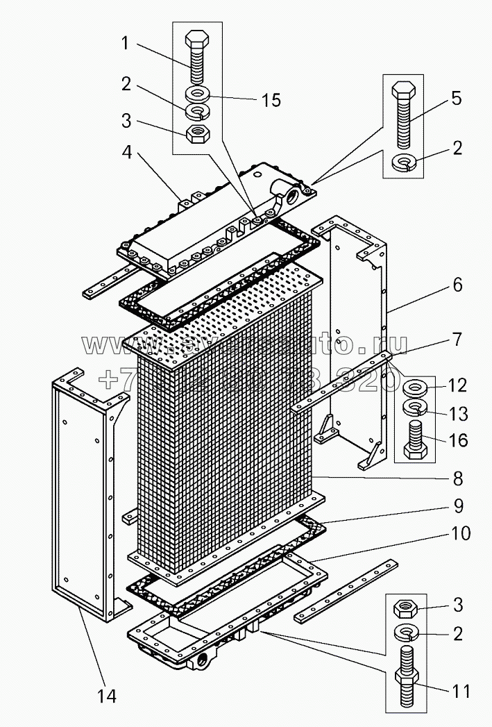  Радиатор водяной (ширина 600 мм);Water radiator (width 600 mm)