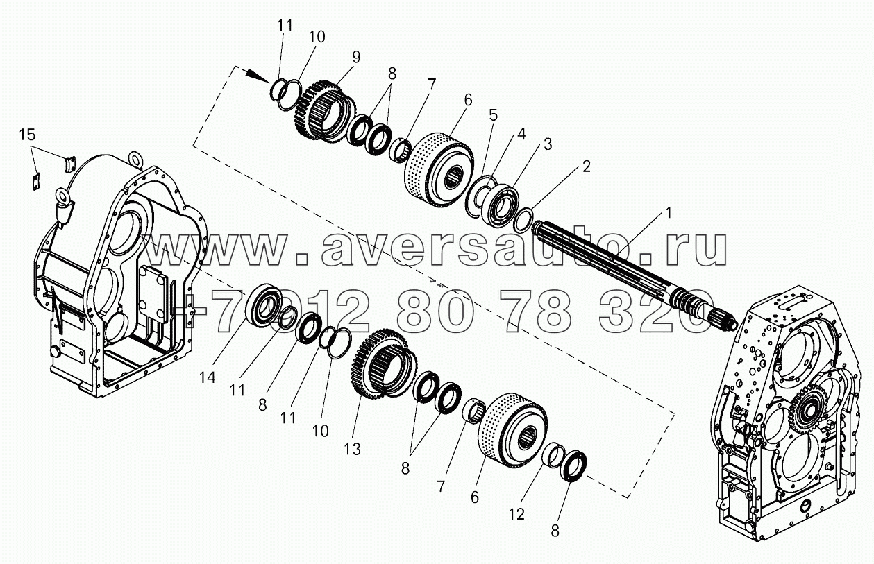  Коробка передач. Установка первичного вала;Gearbox. Mounting of main drive shaft