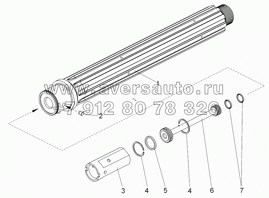  Вал реверсивный (диапазонный);Reverse shaft (wide-range)