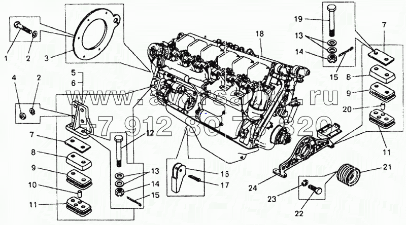 Установка двигателя на самосвале БелАЗ-7548А