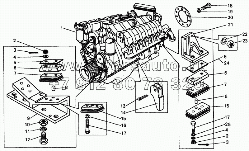 Установка двигателя на самосвале БелАЗ-75481