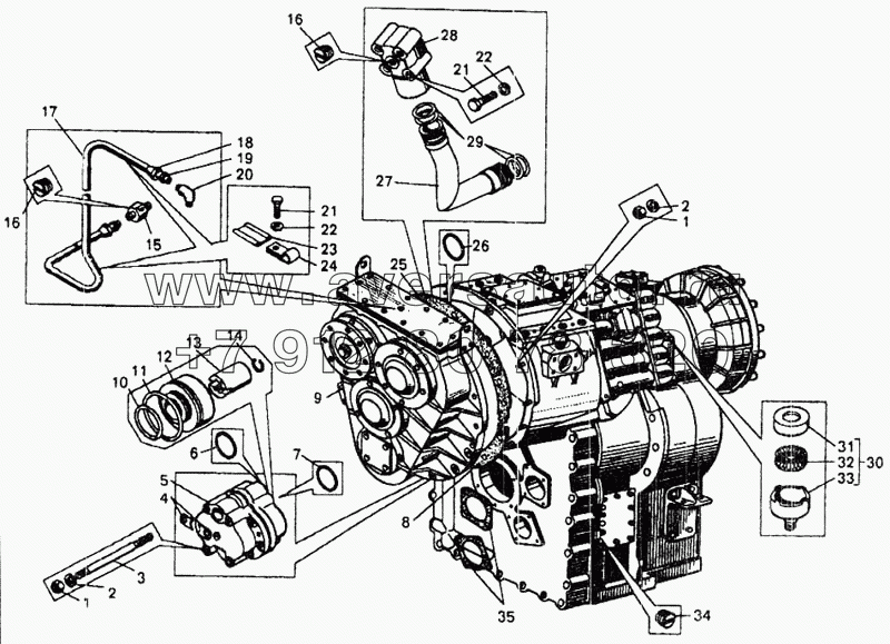 Гидромеханическая передача (согласующая передача и гидротрансформатор с коробкой передач)