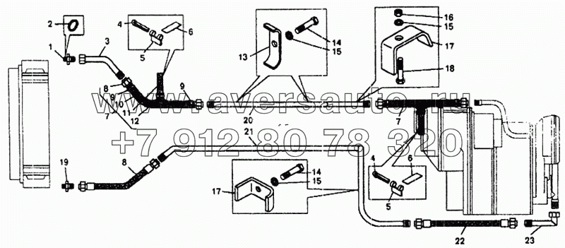 Установка трубопроводов и шлангов гидромеханической передачи на самосвале БелАЗ-7548А