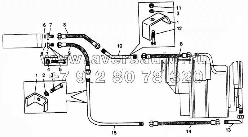 Установка трубопроводов и шлангов гидромеханической передачи на самосвале БелАЗ-75483