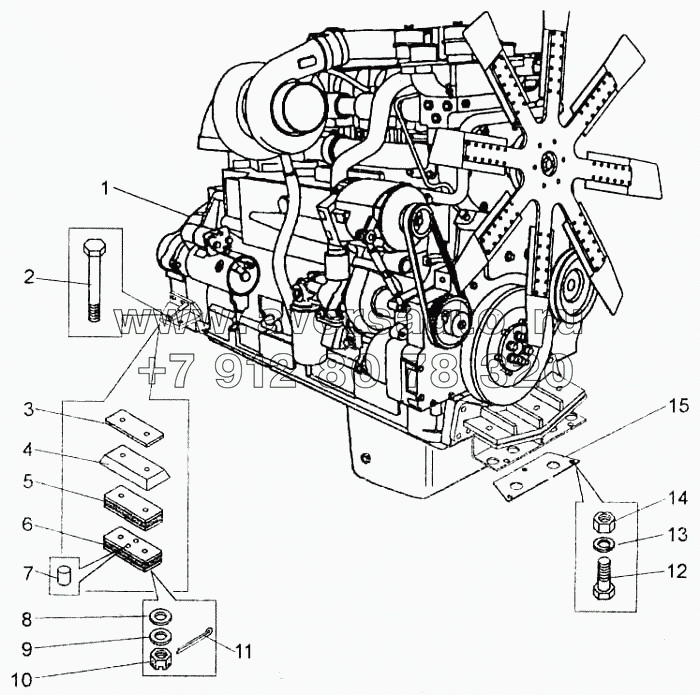 Установка двигателя на самосвал БелАЗ-7555В