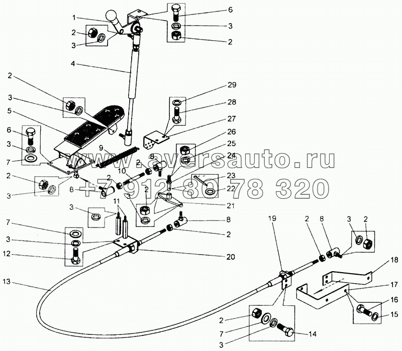 Механизм управления подачей топлива БелАЗ-7555B
