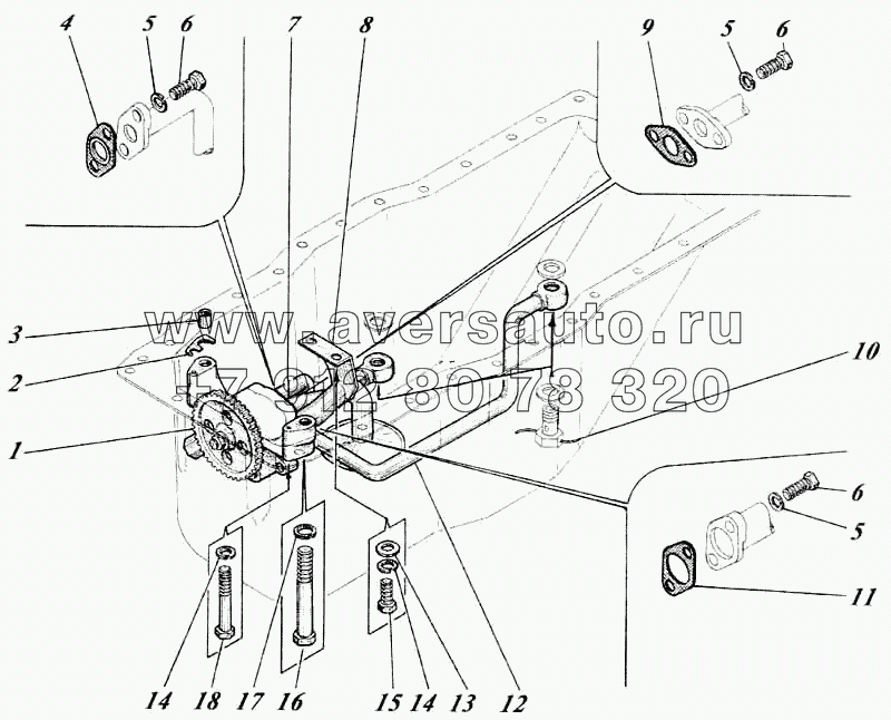 Насос масляный с трубами МН41-09с1