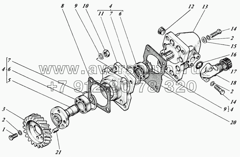 Насосы шестеренные с приводами 440-26с1-02