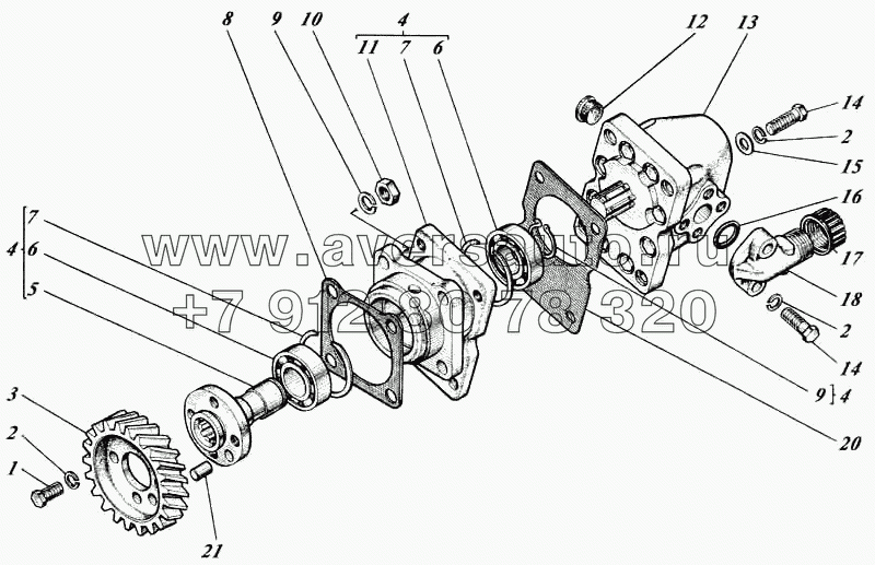 Насосы шестеренные с приводами 442-55-26с1