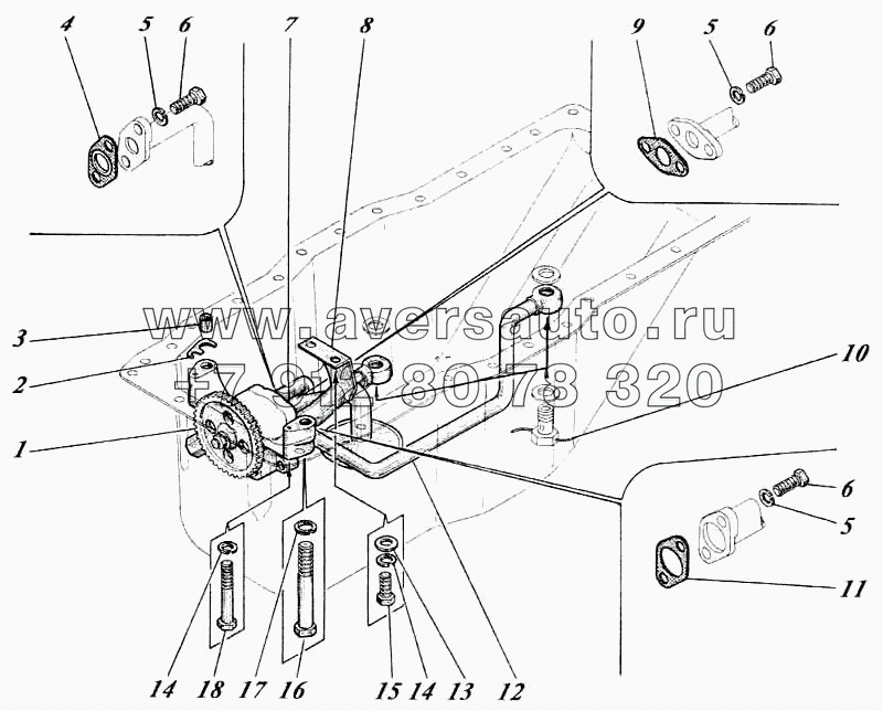 Насос масляный с трубами МН41-09с1