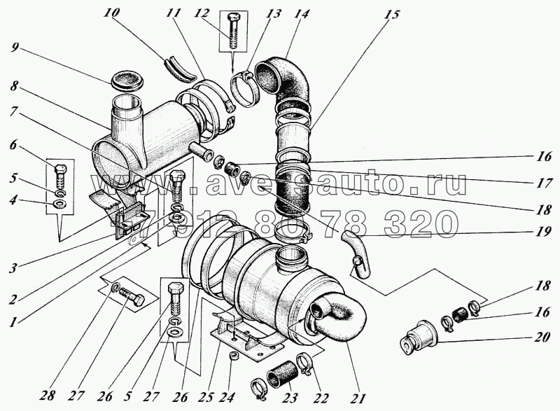 Установка воздухоочистителя 442-59-12c1