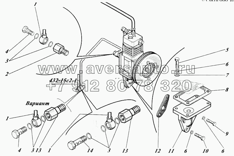 Установка компрессора 442-25c1-62